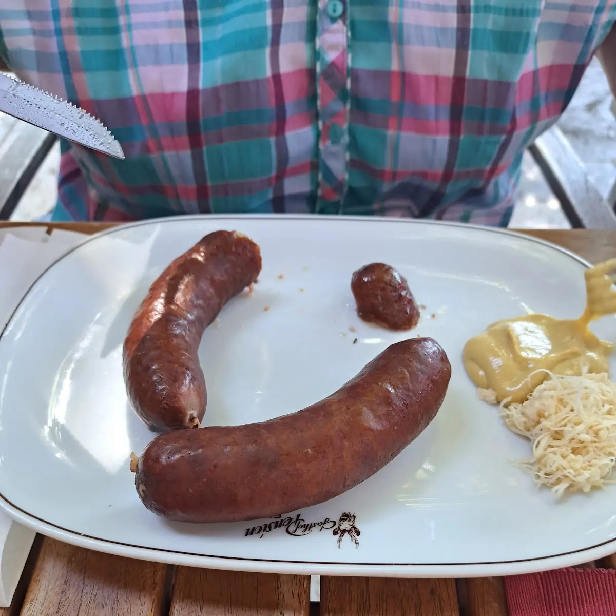Selchwürstel Senf Kren Und Brot