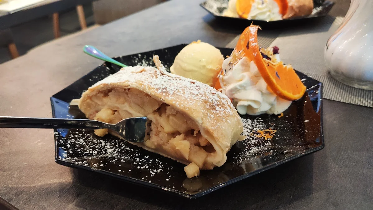 Apple Strudel with Vanilla Ice Cream
