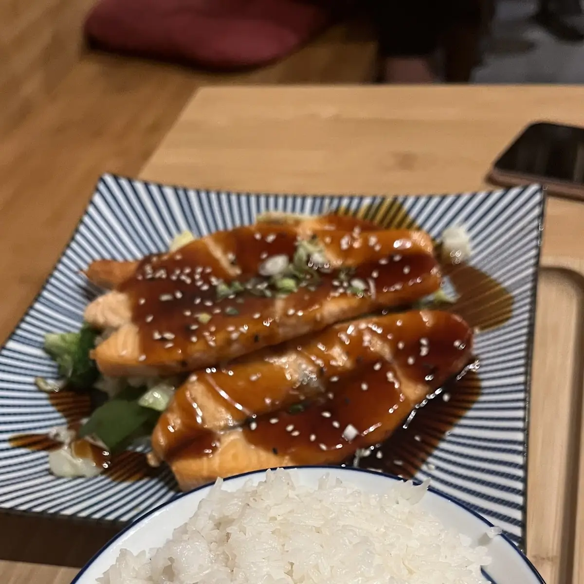 Lachs Teriyaki Mit Reis Und Gemüse