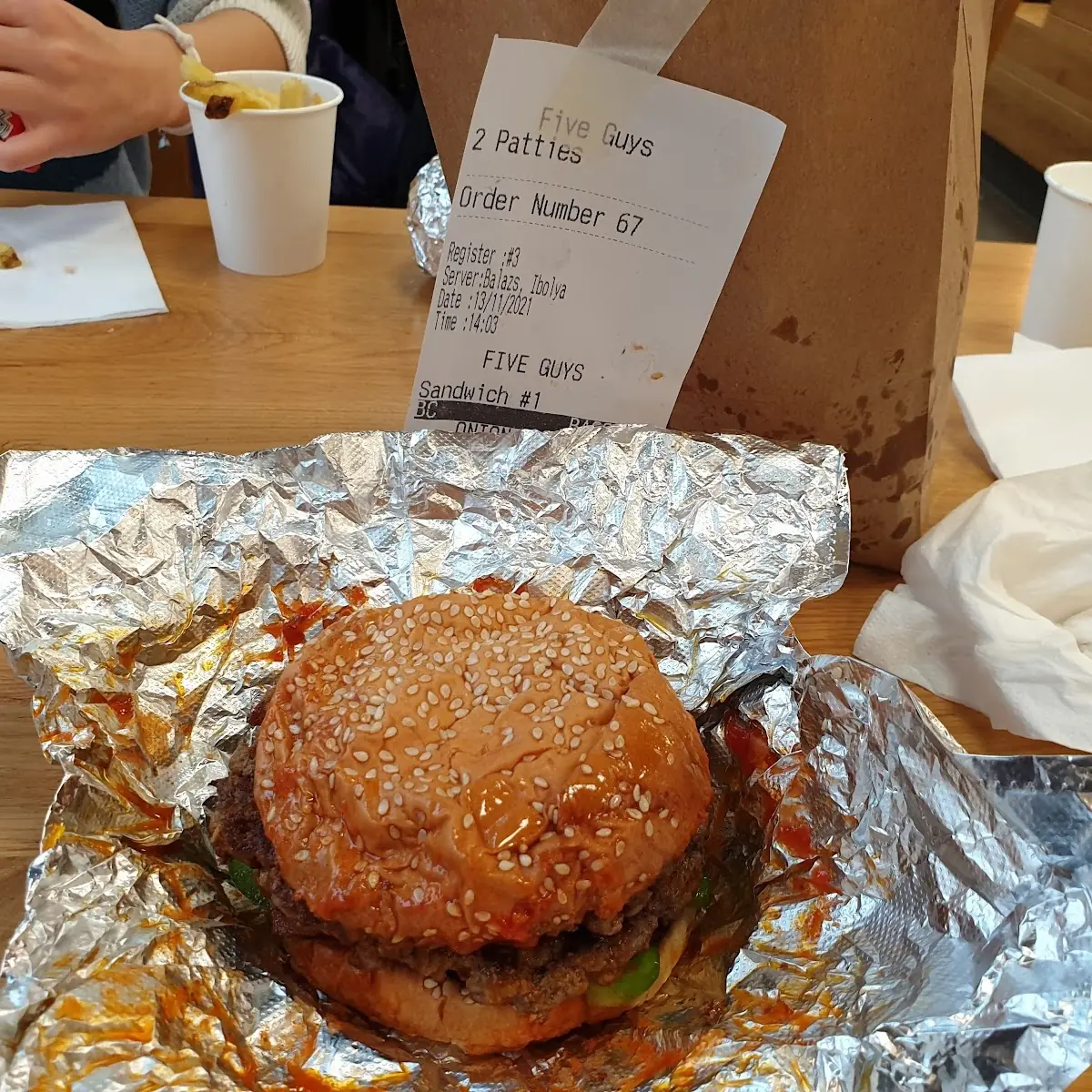 Bacon Burger and Fries