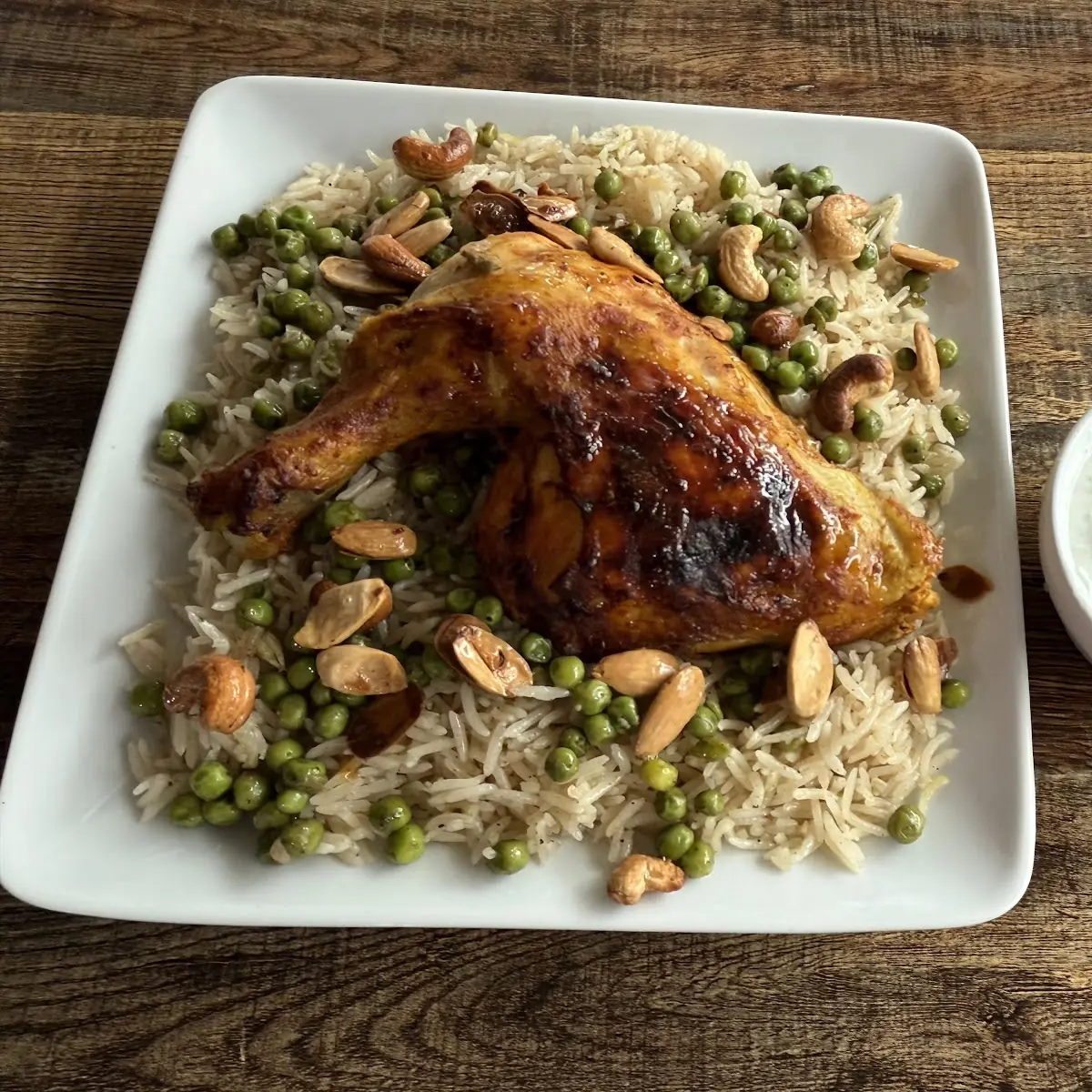 Halbes Huhn Vom Ofen Mit Reis