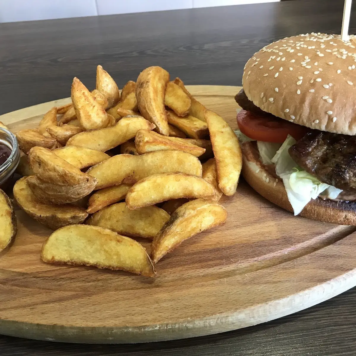 Steak Burger and Fries