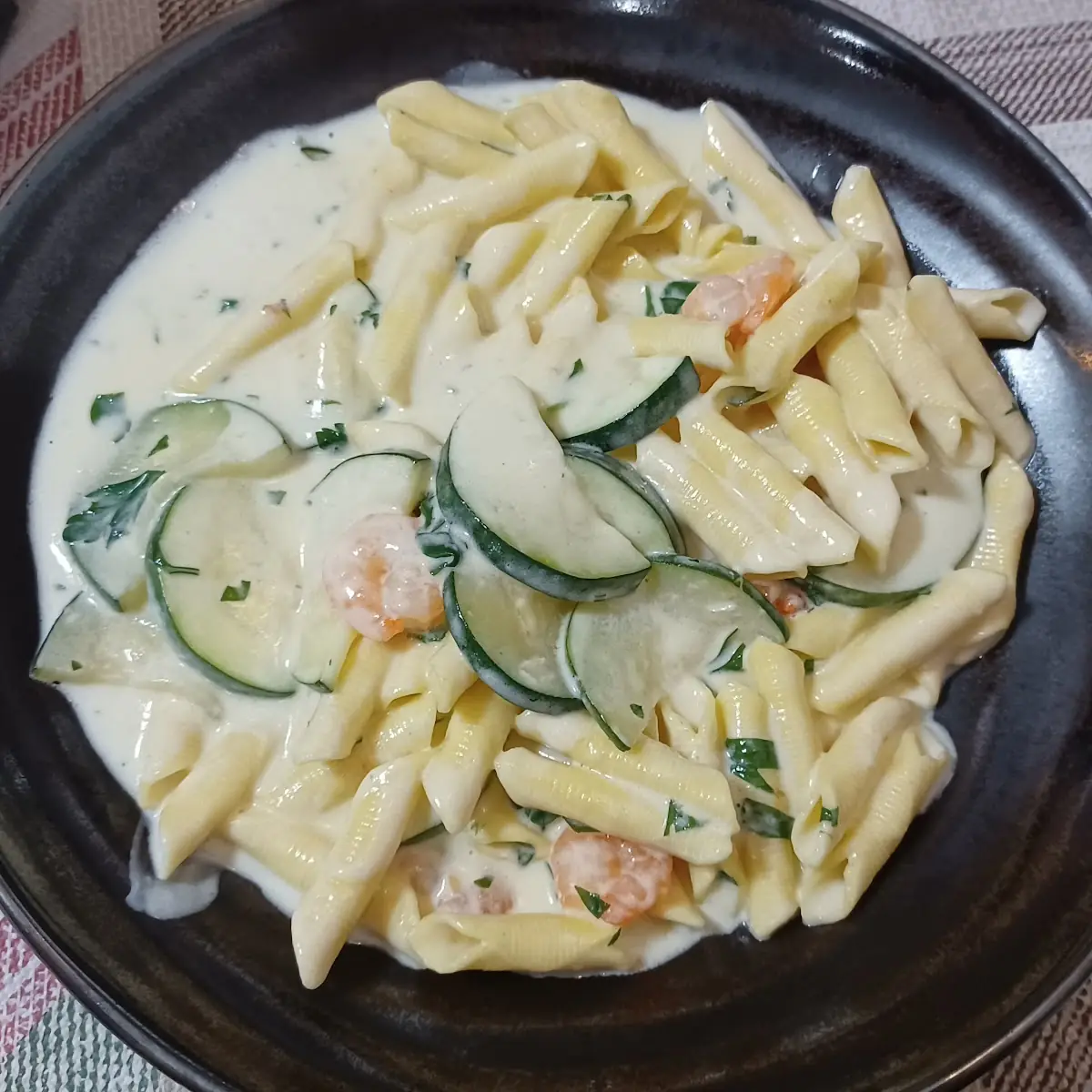Garganelli Con Gamberi E Zucchine