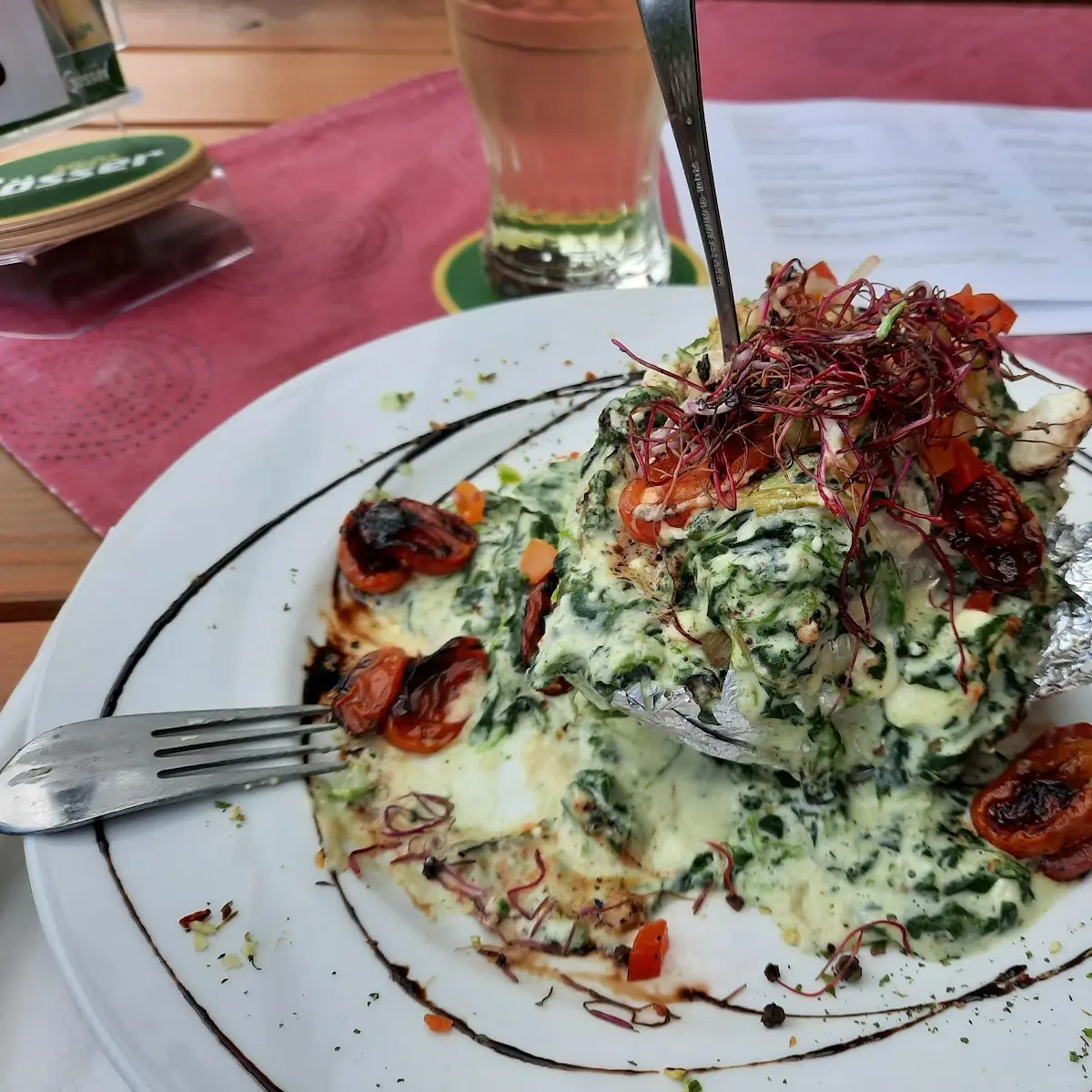 Ofenkartoffel Mit Blattspinat Und Feta