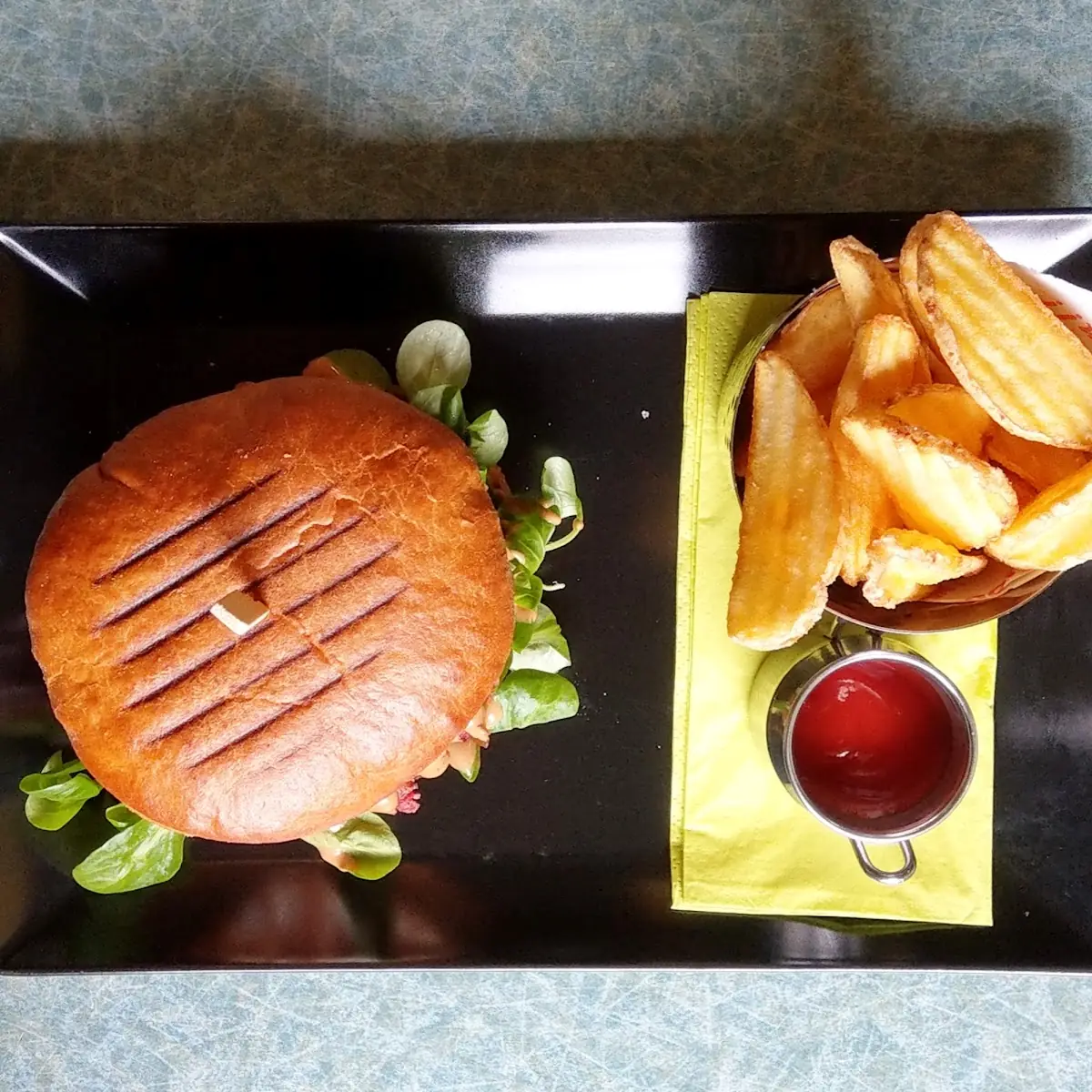 Vegetarian Burger with Goat Cheese