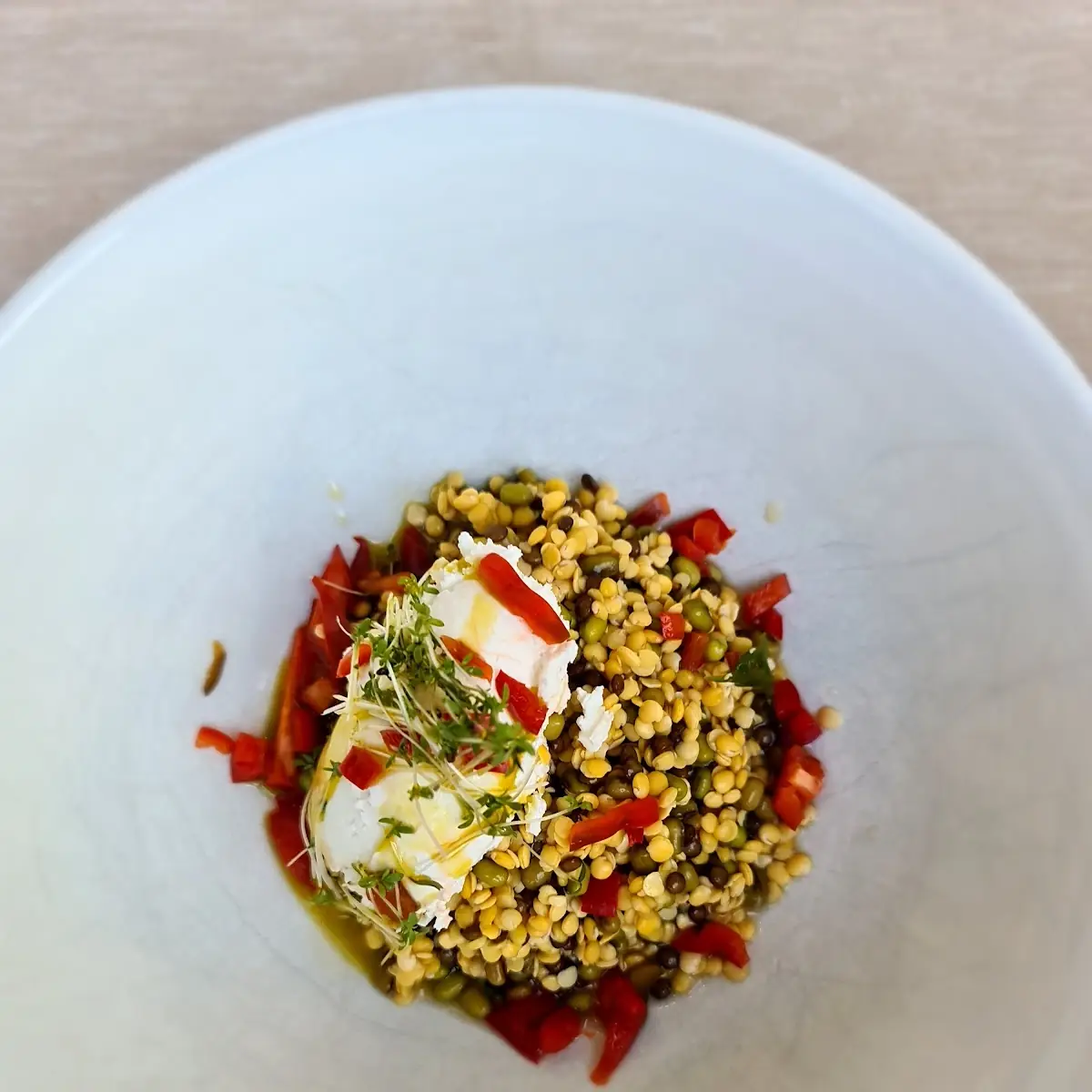 Mungobohnensalat Mit Ziegenkäse