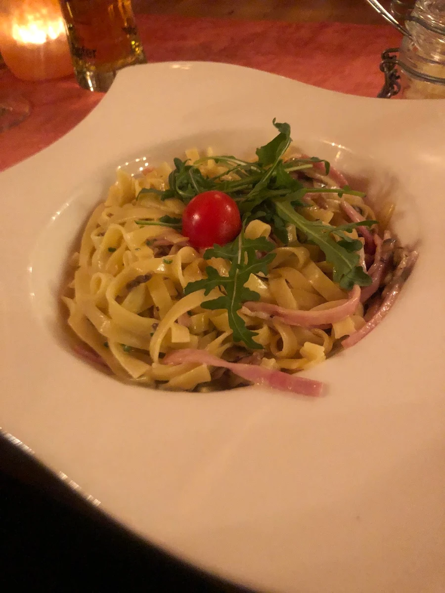 Tagliatelle Funghi Con Prosciutto