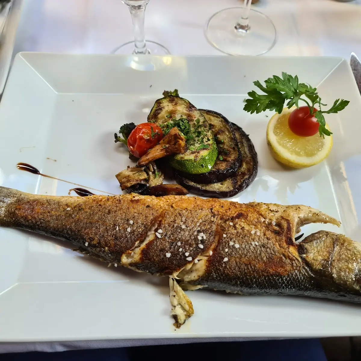 Seebarsch Mit Grillgemüse