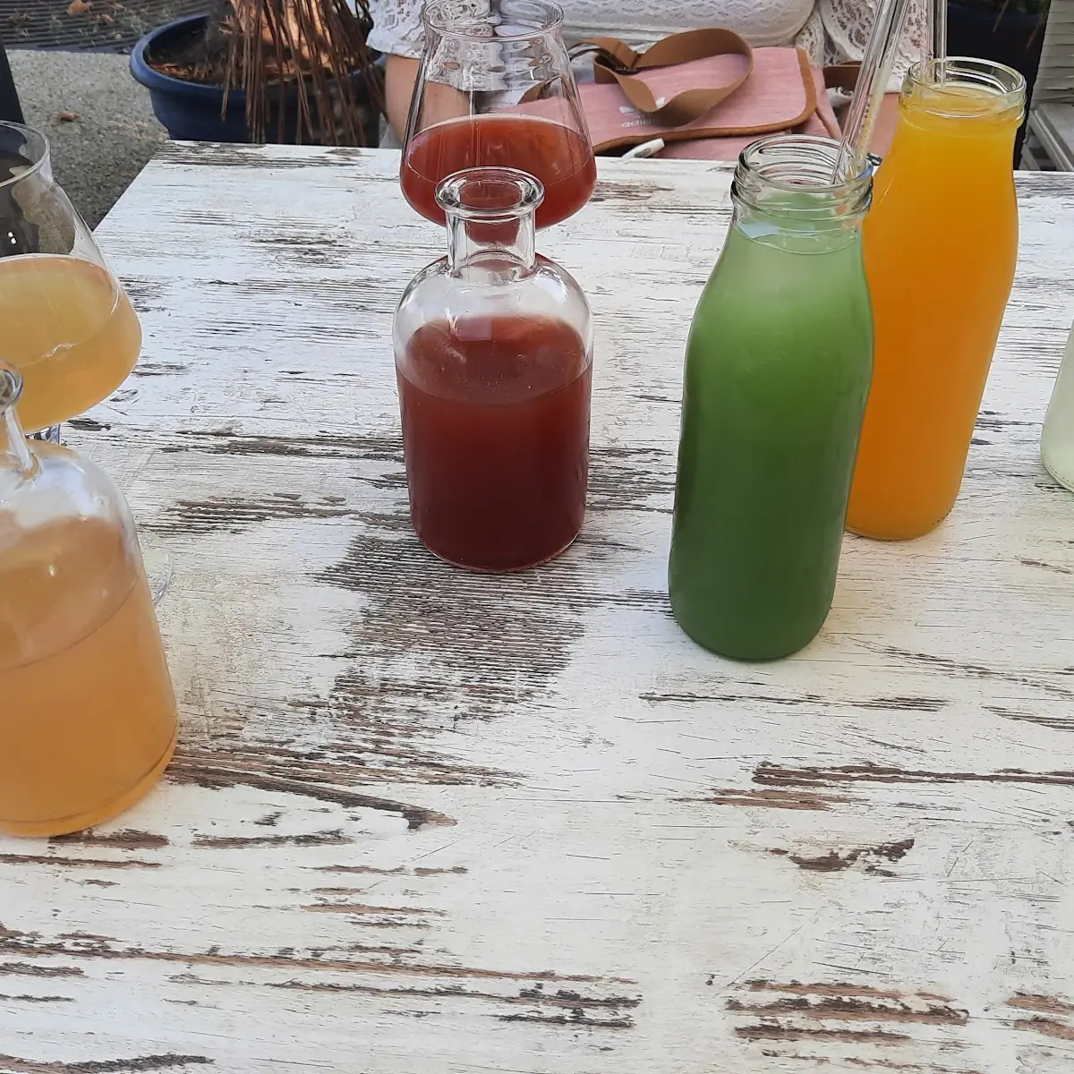 Verschiedene Säfte Apfel Kiwi Apfel Zwetschge Mango