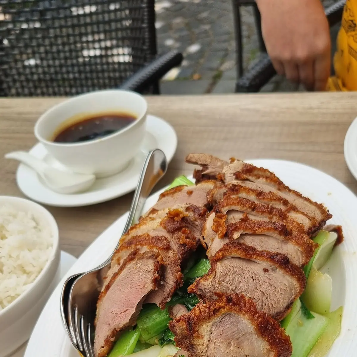 Duck on Pak Choi