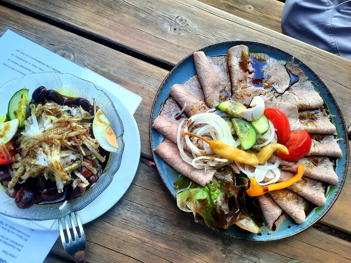 Käferbohnensalat Mit Rettich Und Saures Rindfleisch