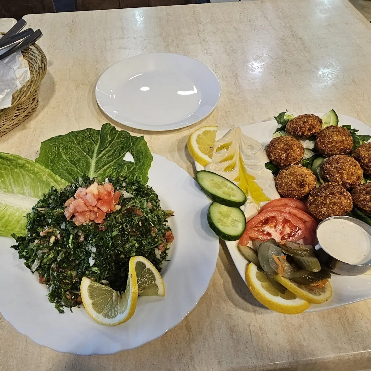 Tabbouleh Salad And Falafel Teller