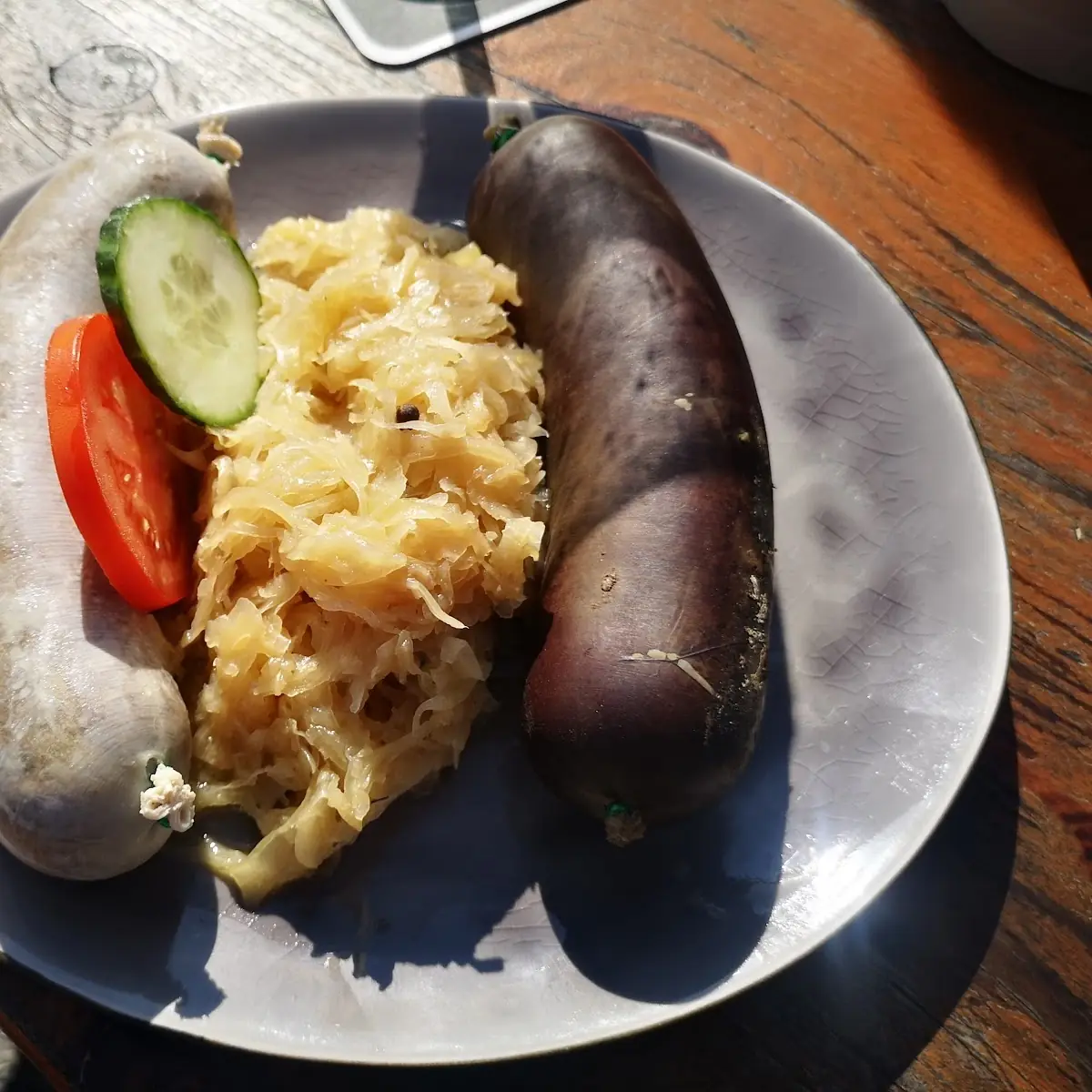 Blut Und Leber Wurst Mit Sauerkraut