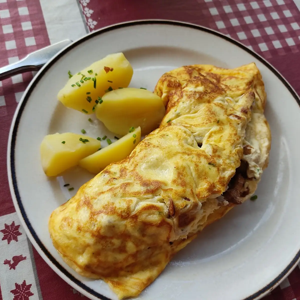 Omelett Mit Pilzen