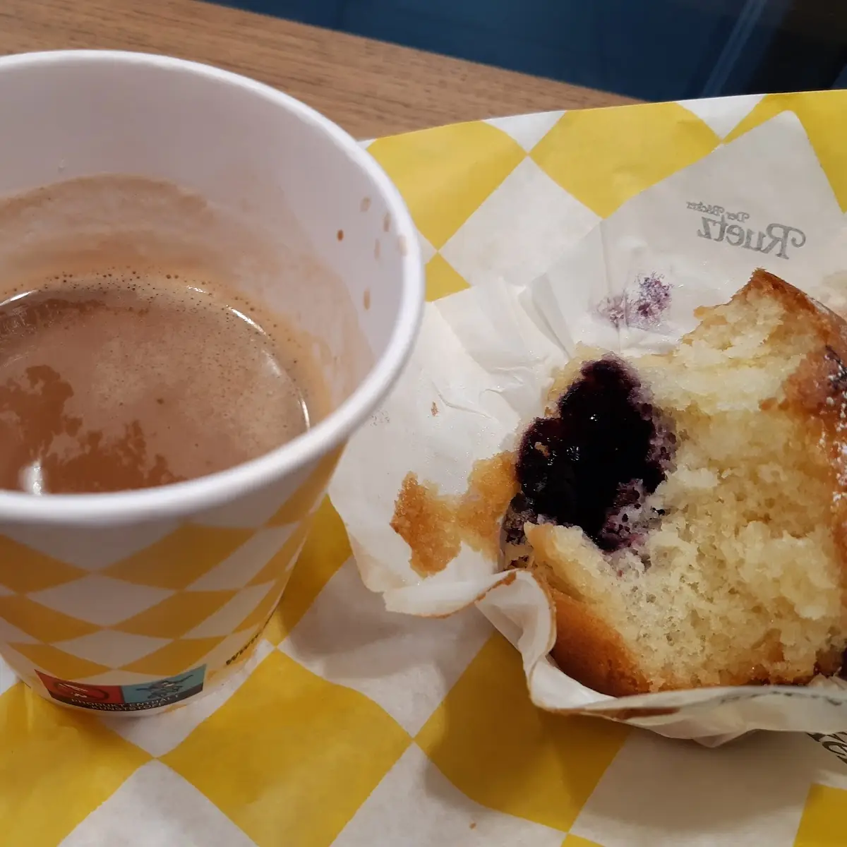 Blueberry Muffin with Americano Coffee