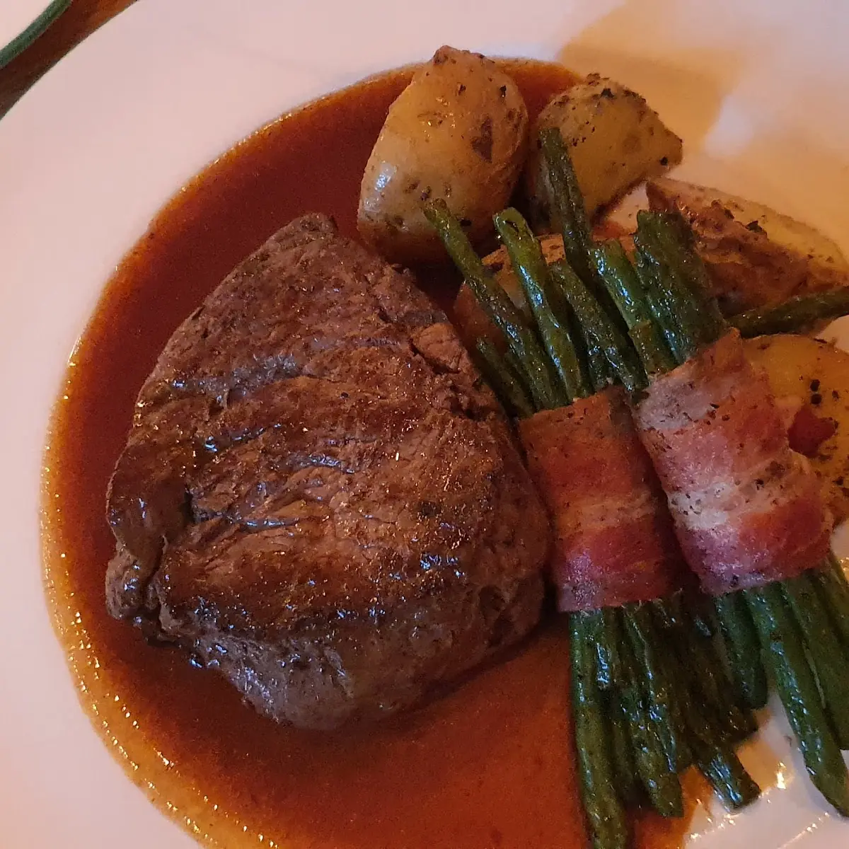 Filet with Asparagus Roll and Potatoes