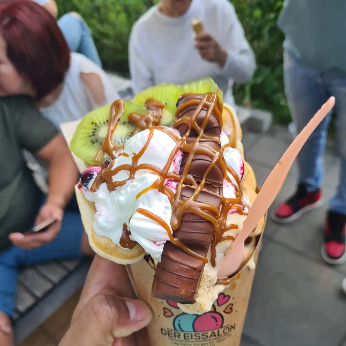 Bubble Waffel Mit Schokoladeneis