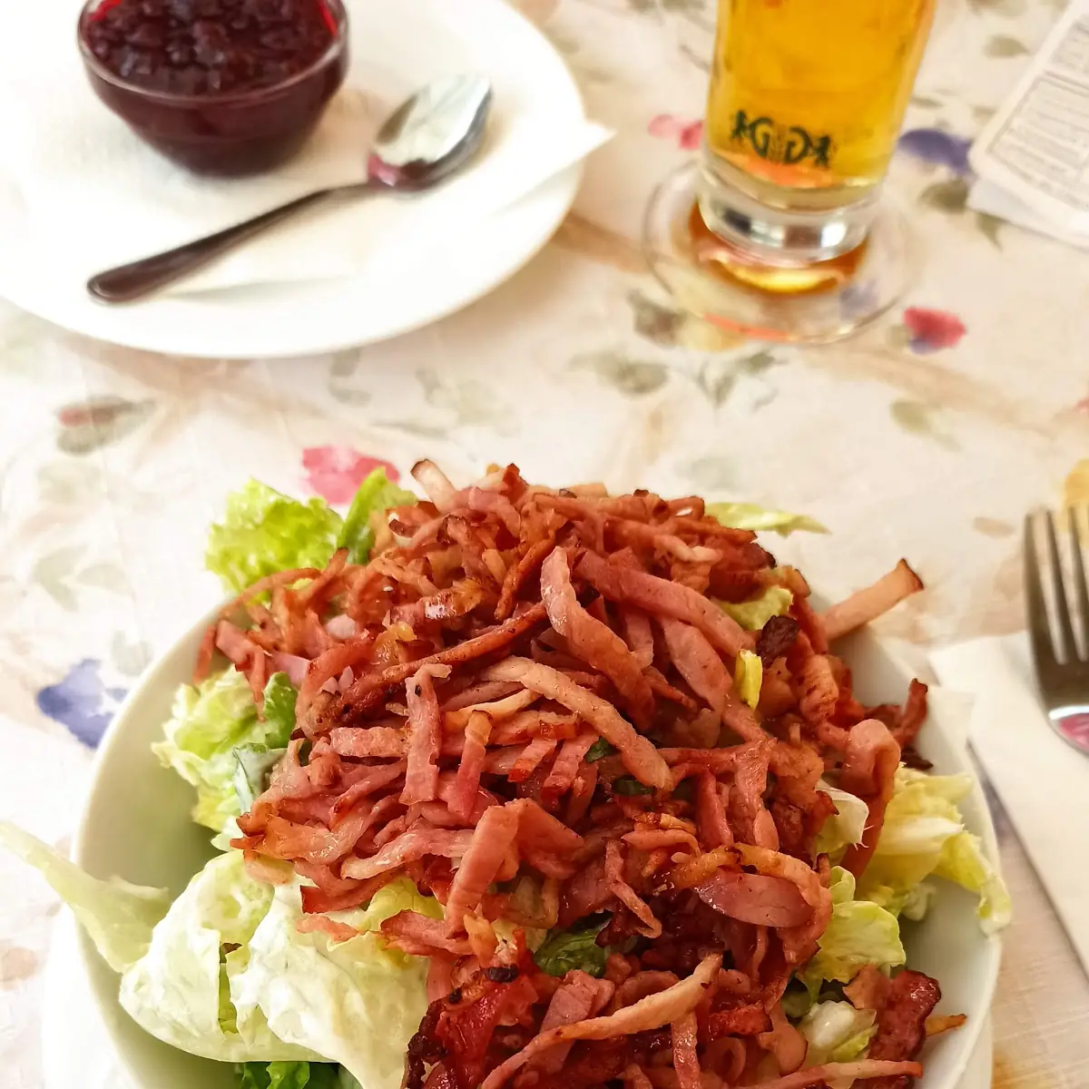 Grüner Salat Mit Gebratenem Speck