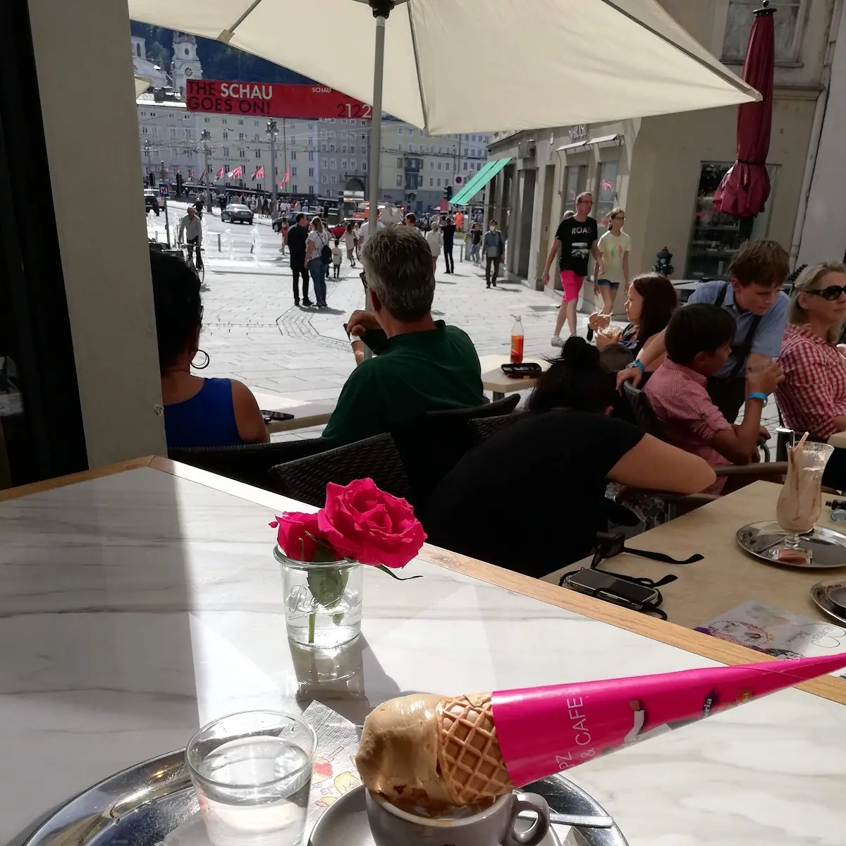 Espresso U Kaffee Eis I Der Waffel