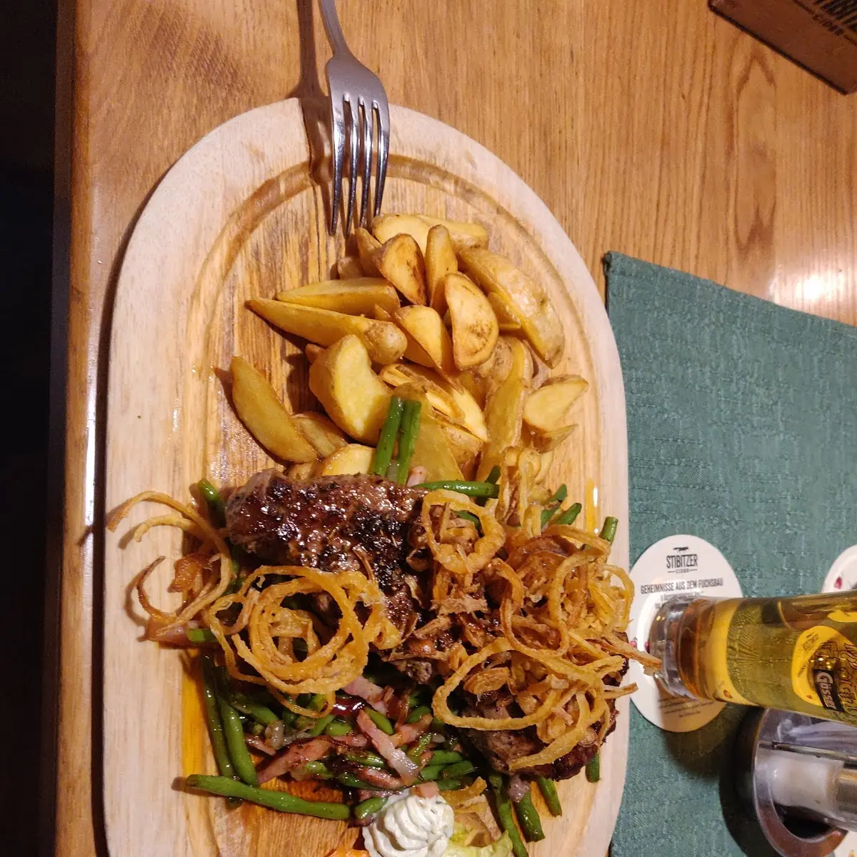 Drench Fries and Onion Mustard