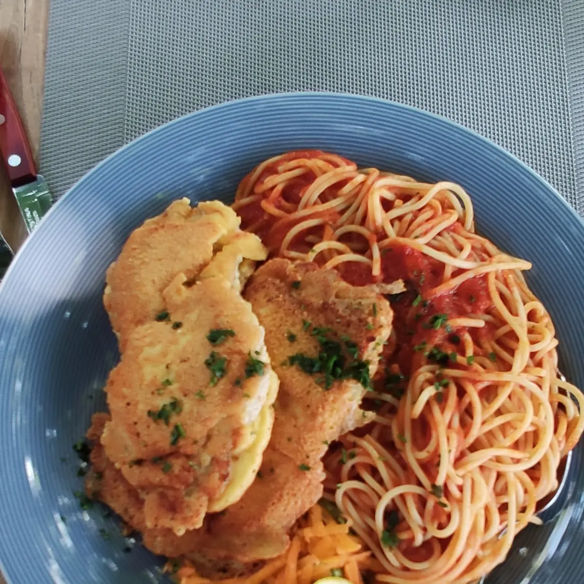 Piccata Milanese Mit Spaghetti