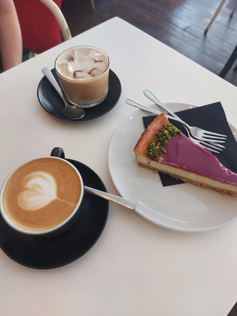 Double Cappuccino and Cheesecake