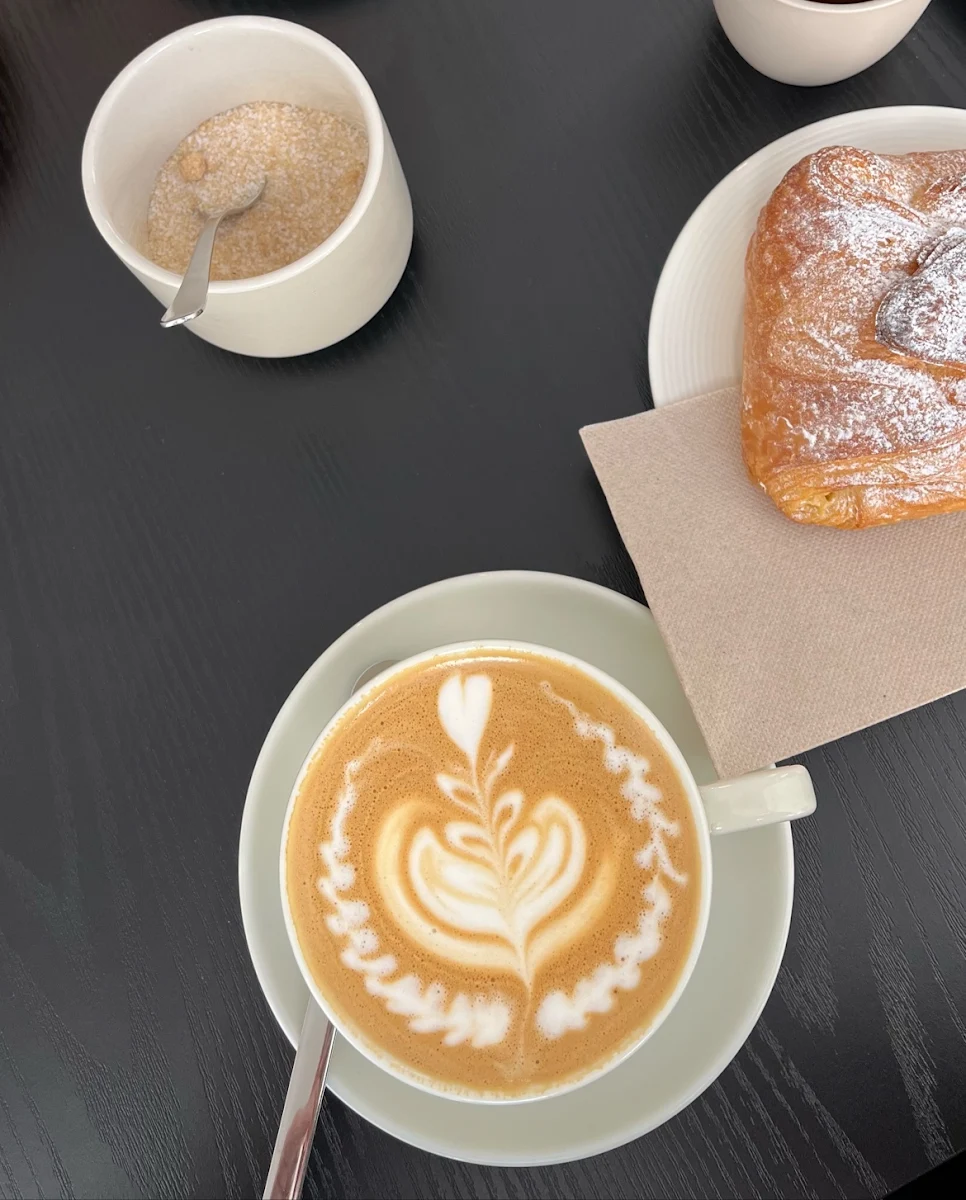 Flat White and Pain Au Chocolate