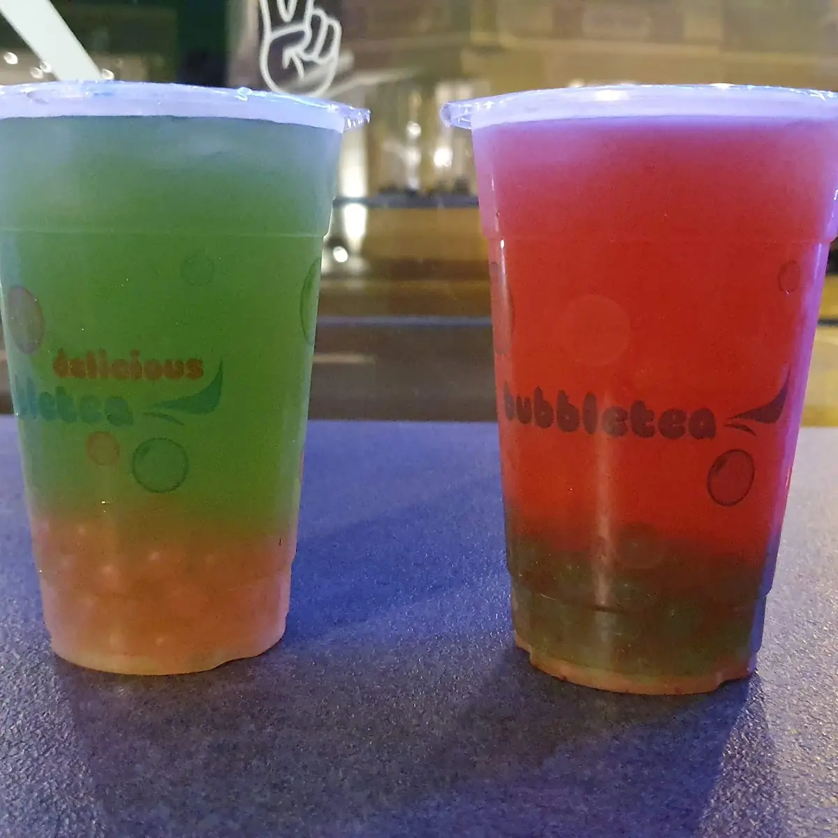 Bubble Tea Grüner Apfel Und Erdbeere