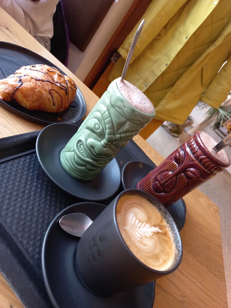 Chocolate Milk and Croissant