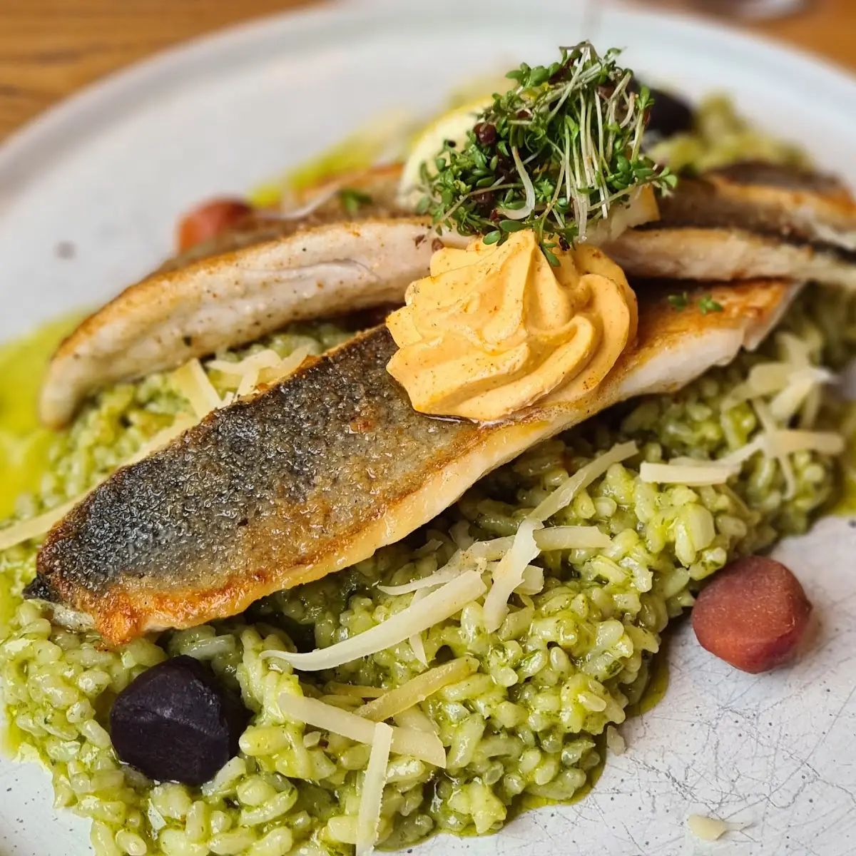 Saibling Auf Risotto