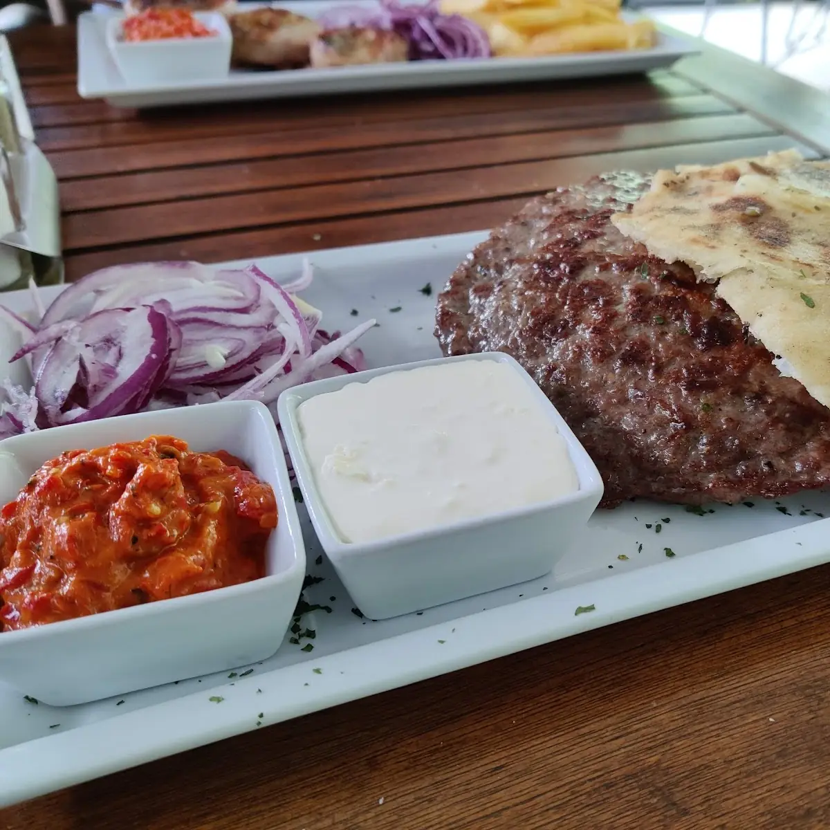 Pljeskavica Filled with Mozzarella Cheese