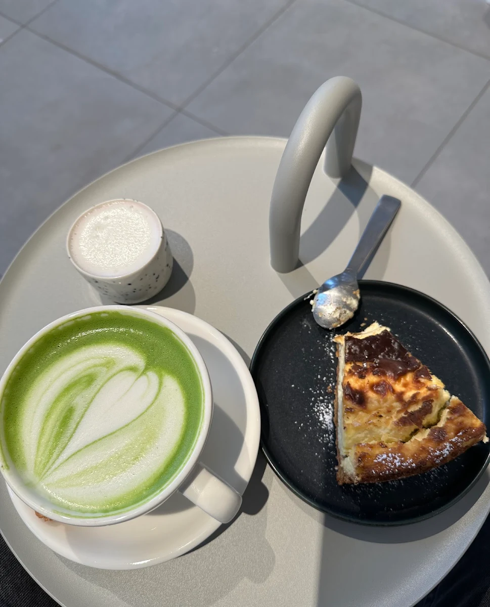Cheesecake and Matcha Latte