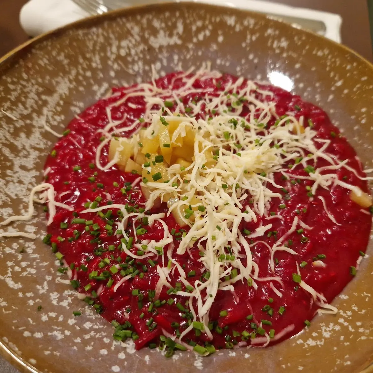 Rotes Rüben Risotto Mit Quitte Und Kren