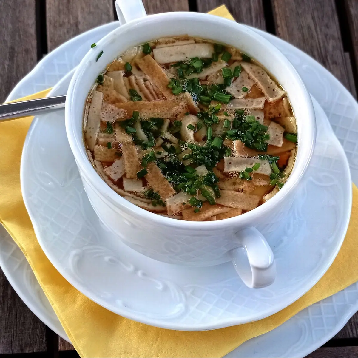 Beef Soup with Sliced Pancakes