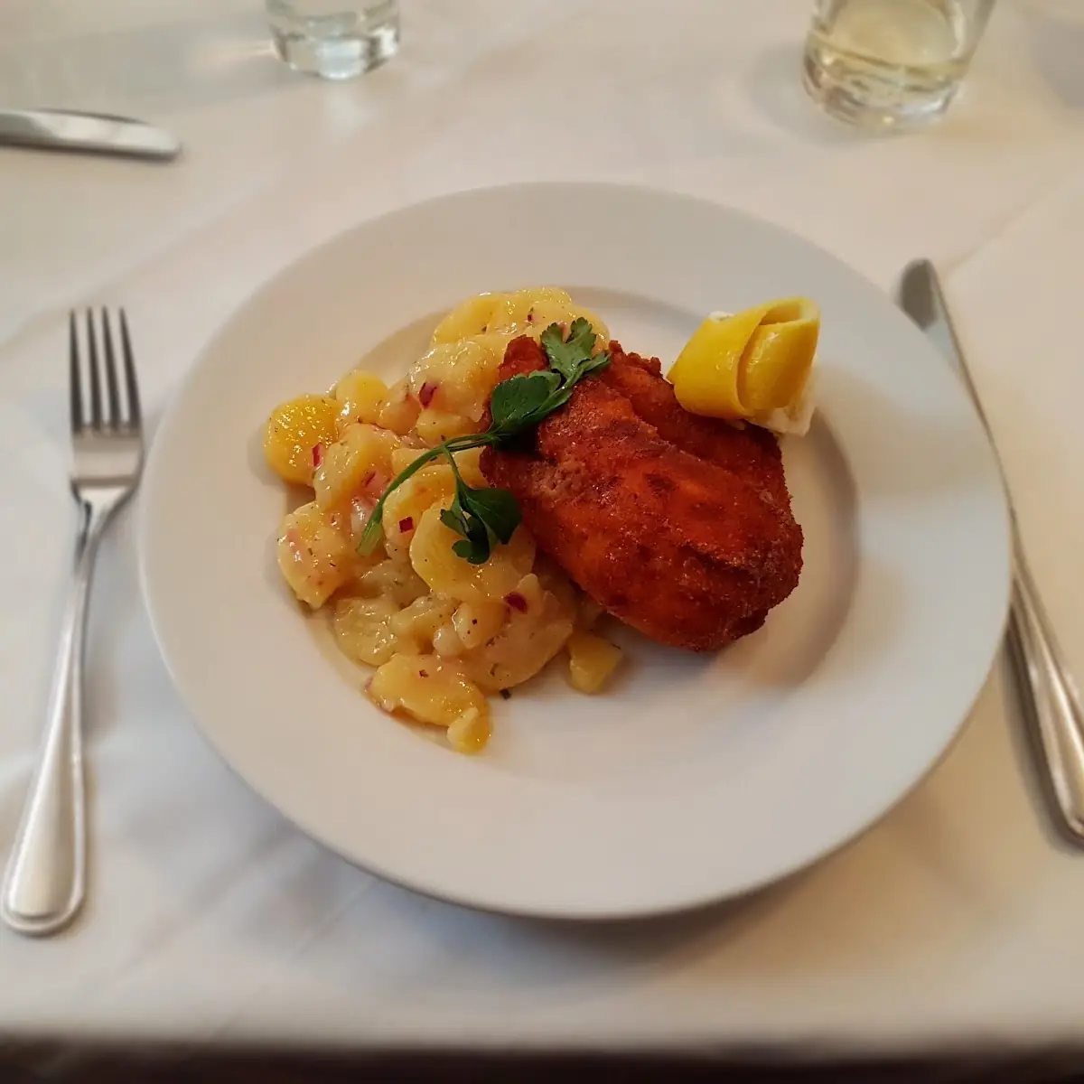 Fried Guinea-Fowl Poteto-Cucumber-Selad