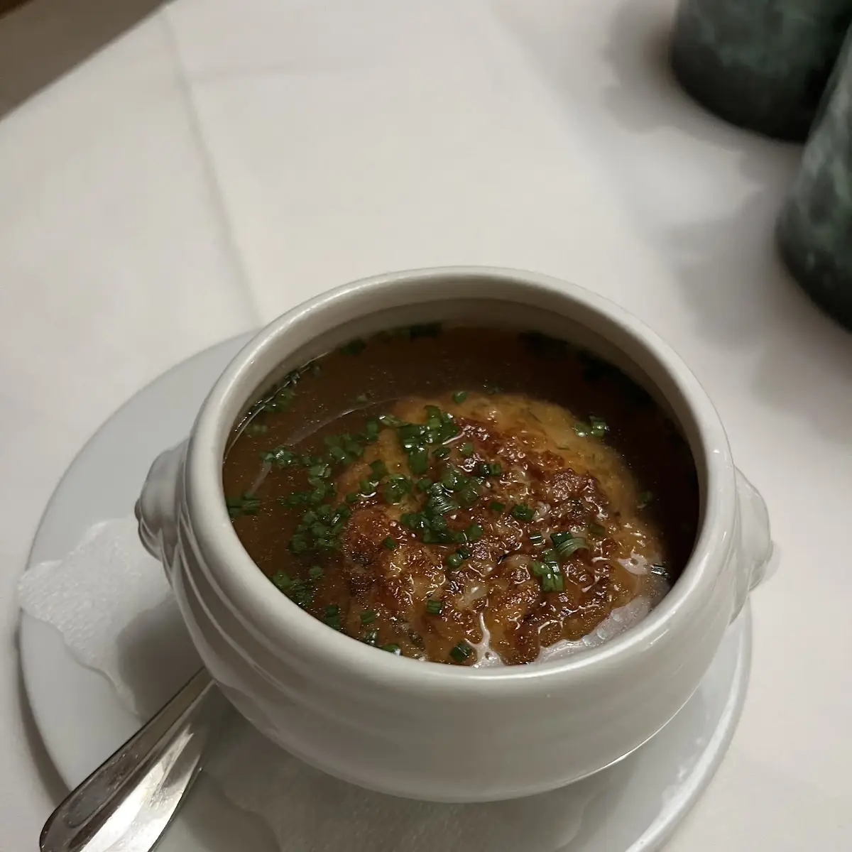 Clear Beef Soup with Cheese Dumpling