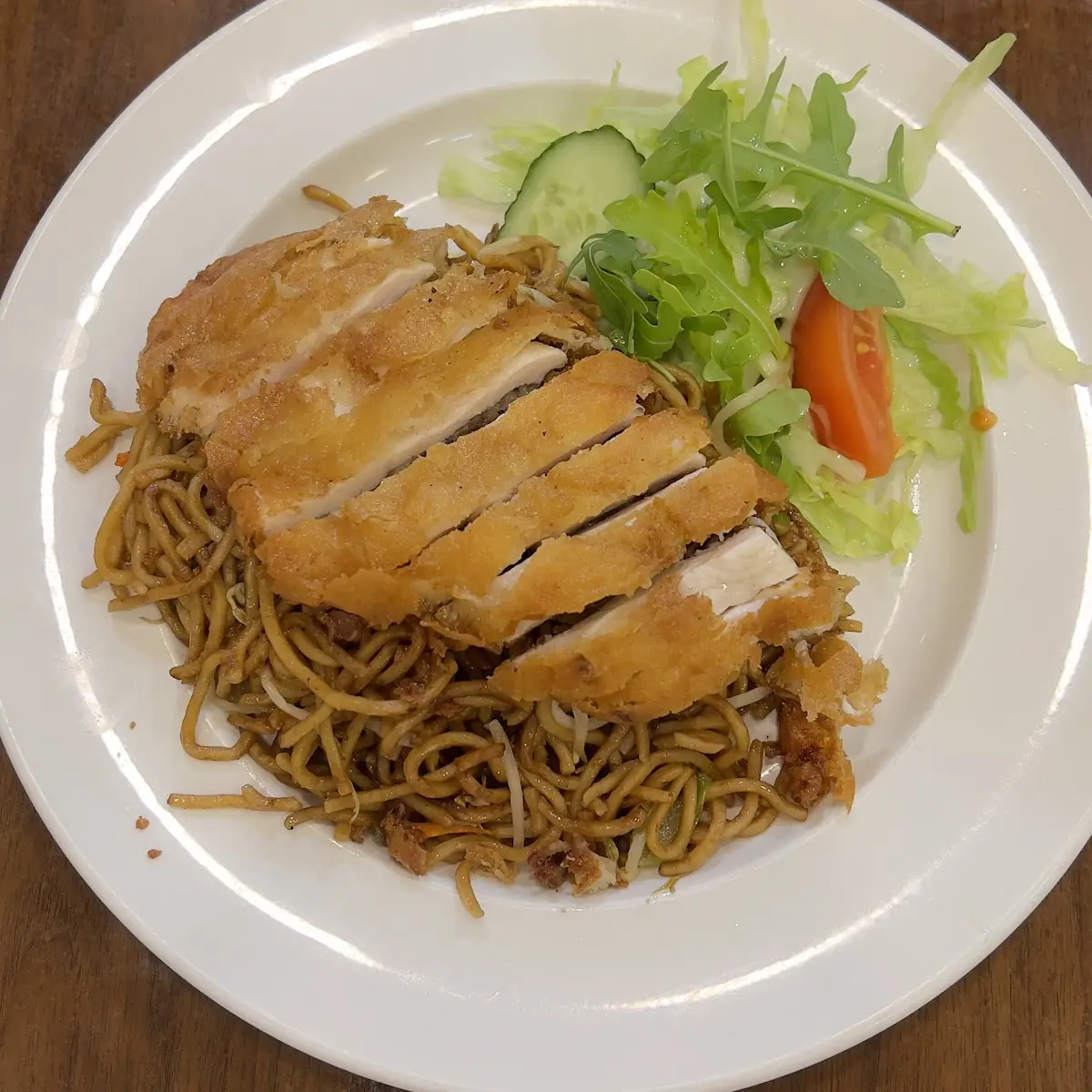 Knusprige Huhn Mit Nudeln