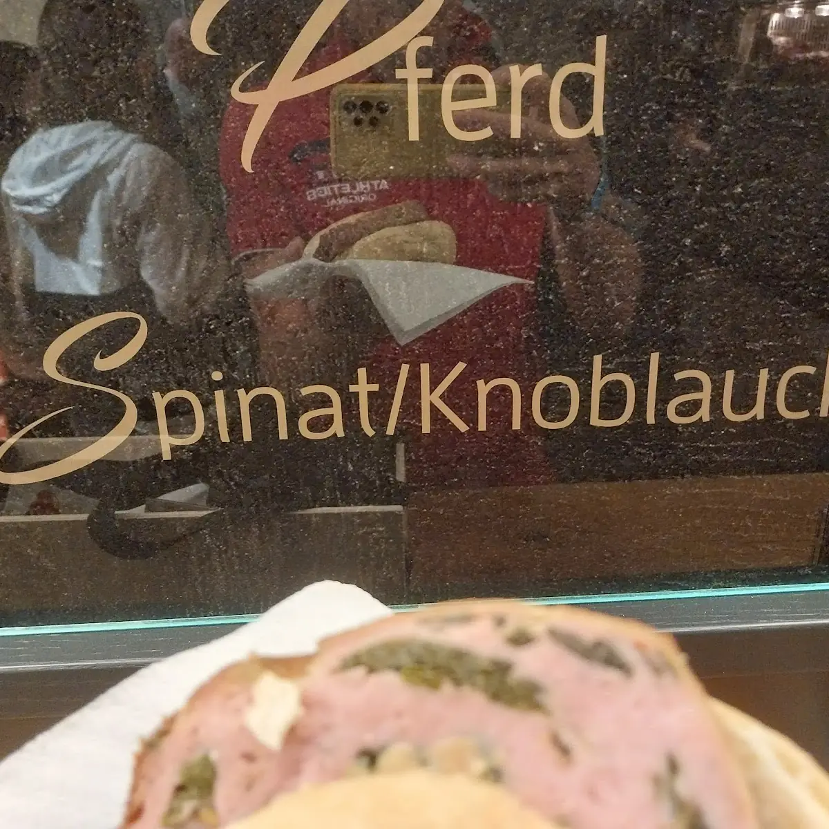 Spinat Knoblauch Leberkäse