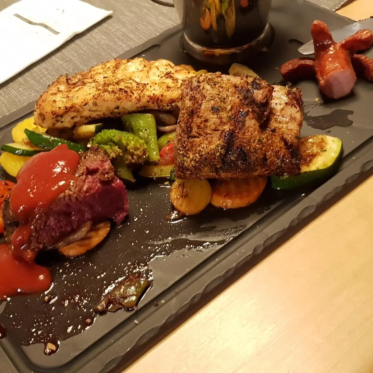Feine Lungenbraten Vom Grill Auf Wok Gemüse