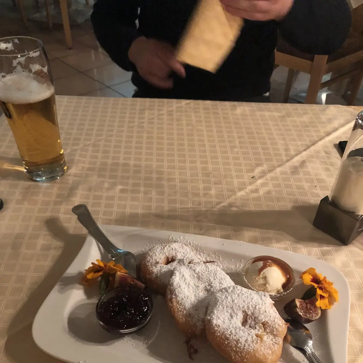 Apple Fritters with Honey Ice Cream
