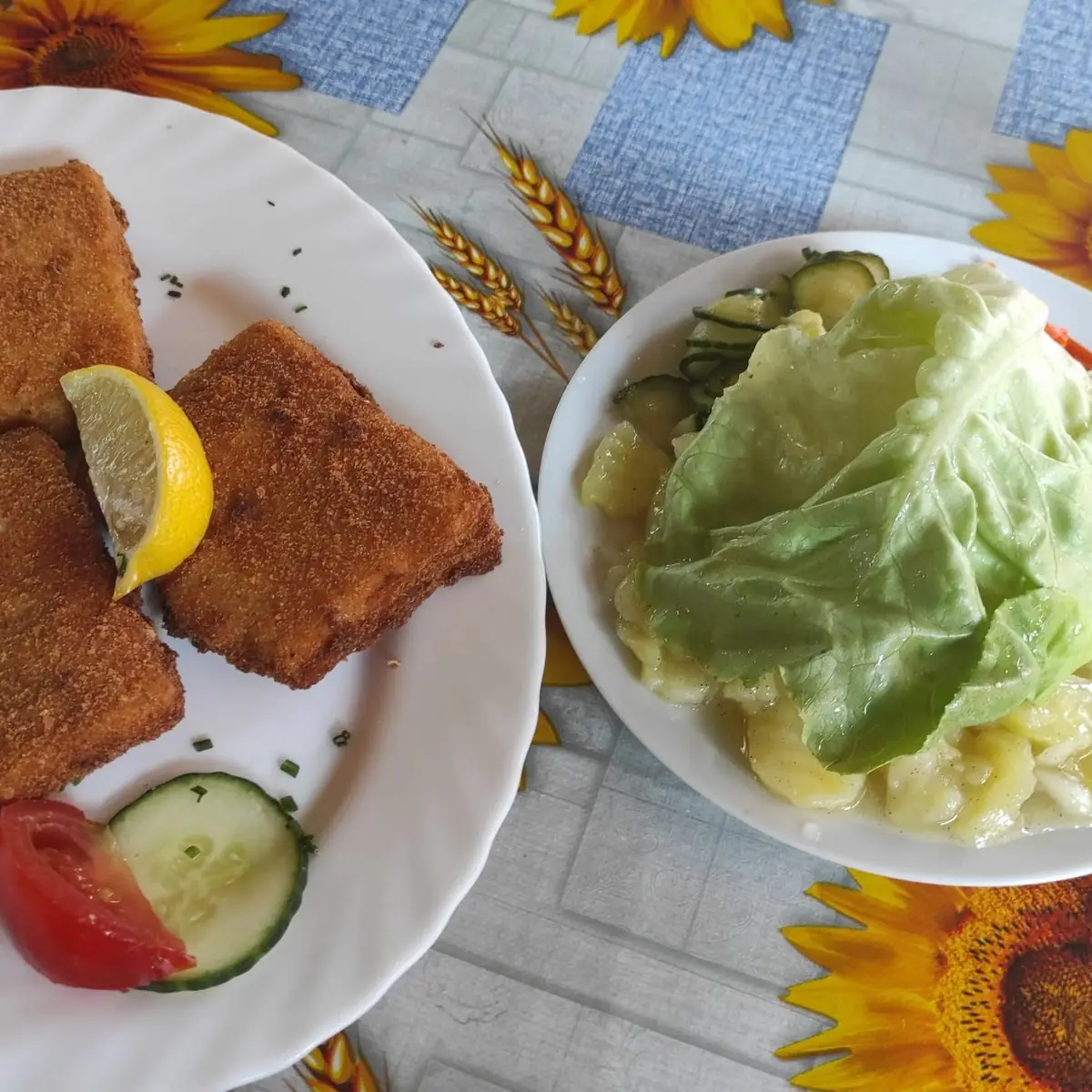 Gebackener Dorsch Mit Salat