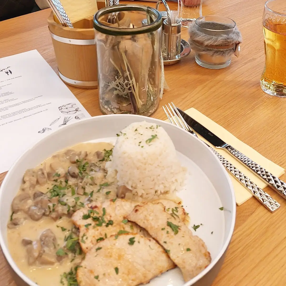 Naturschnitzl Mit Champignons