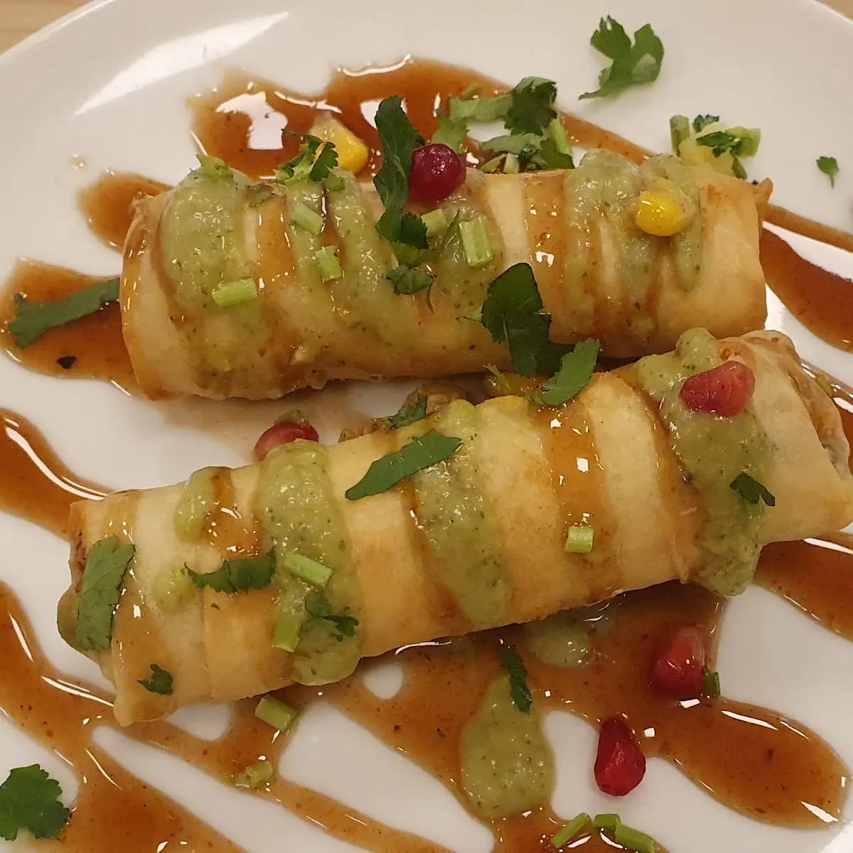 Veg Spring Rolls Mit Ind Paneer Käse