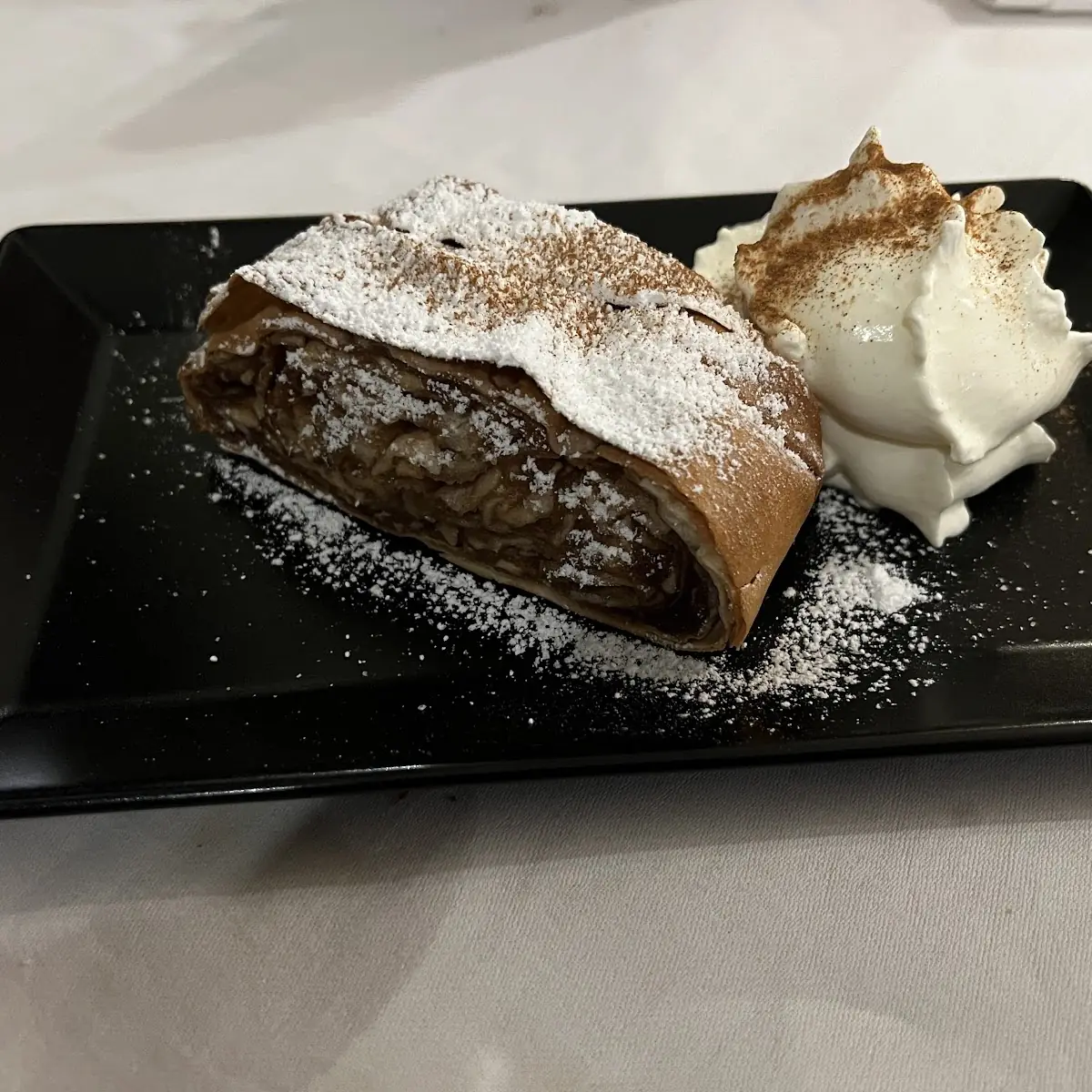 Homemade Cheese Strudel with Warm Vanilla Sauce