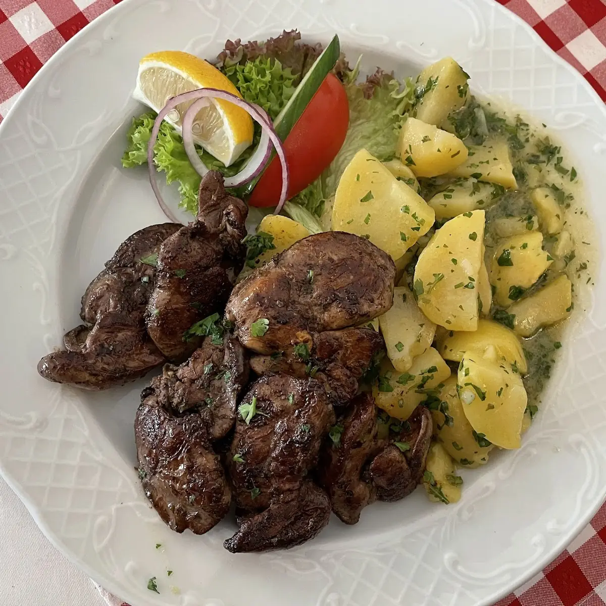 Gegrillte Hühnerleber