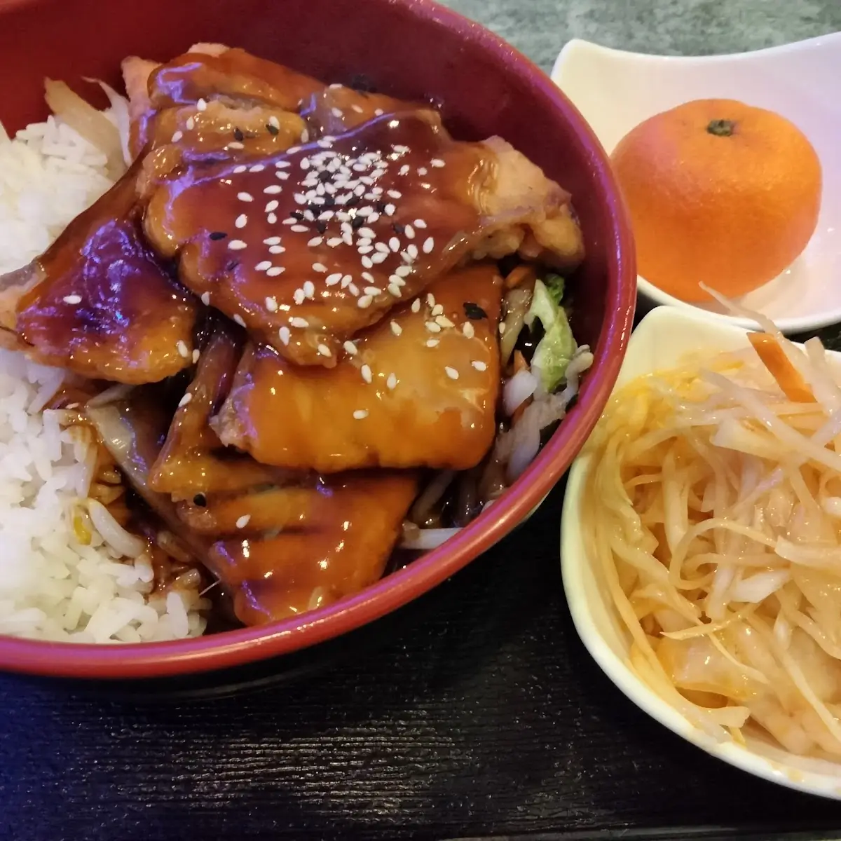 Salmon Teriyaki and Stir-Fried Vegetable Donburi