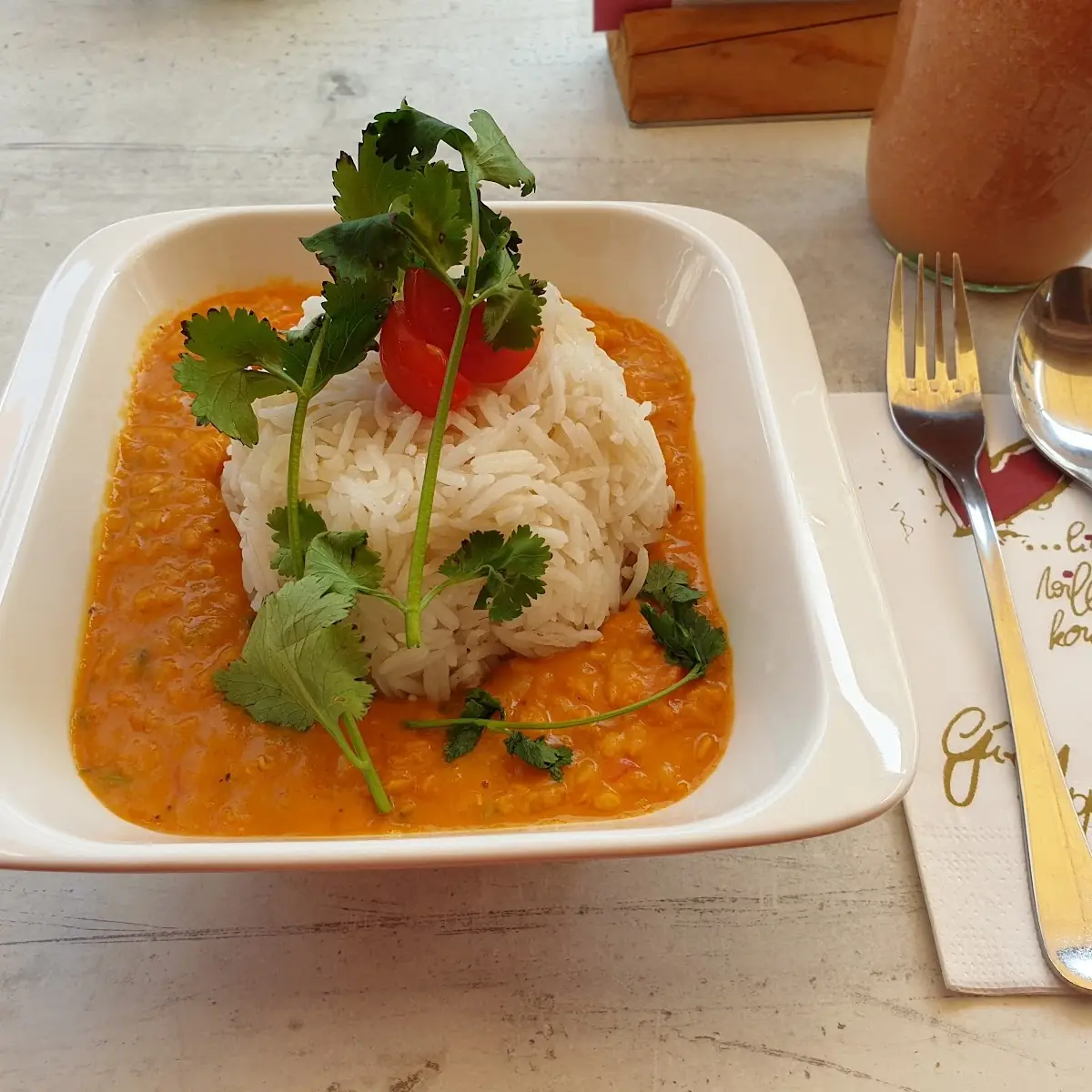 Linsen Dhal Mit Reis Vegan