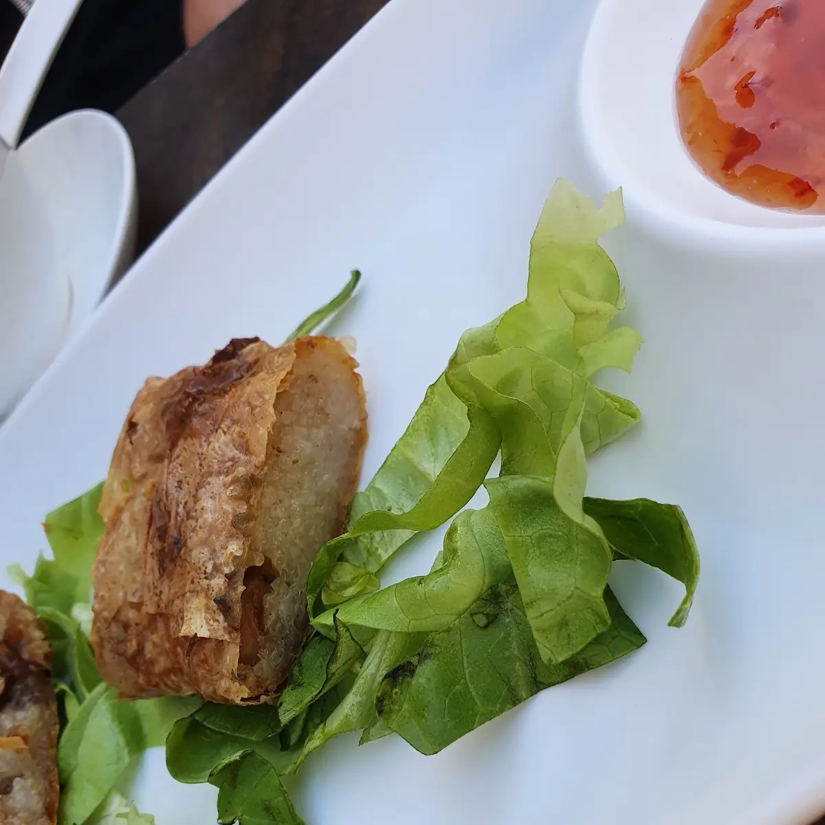 Spring Roll Filled with Taro Strips and Grilled Pork