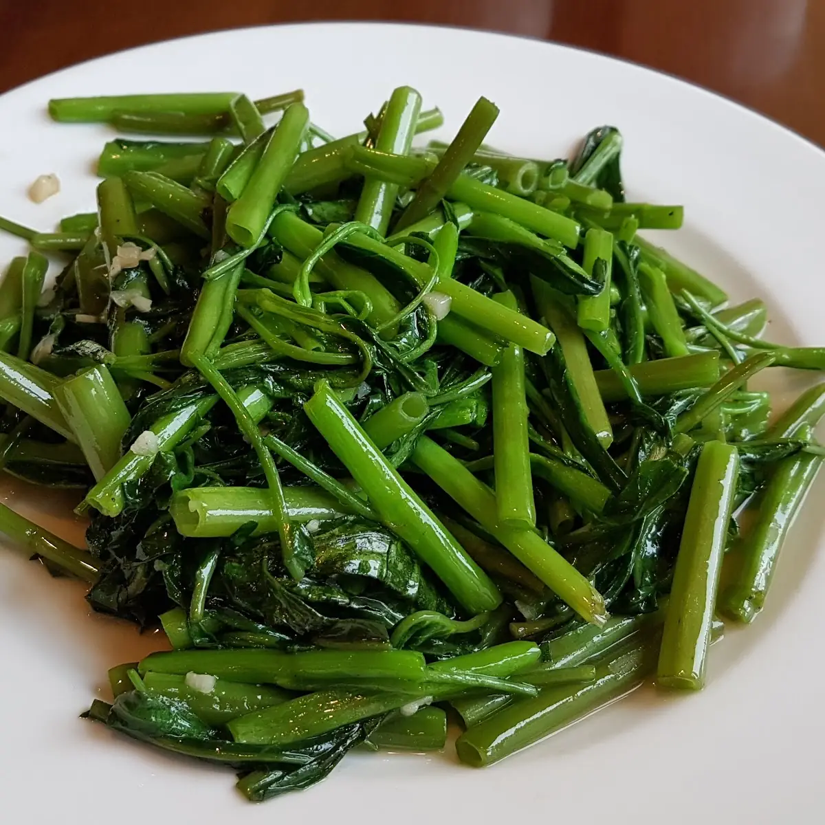 Water Spinach with Garlic, Aming Dim Sum Profi
