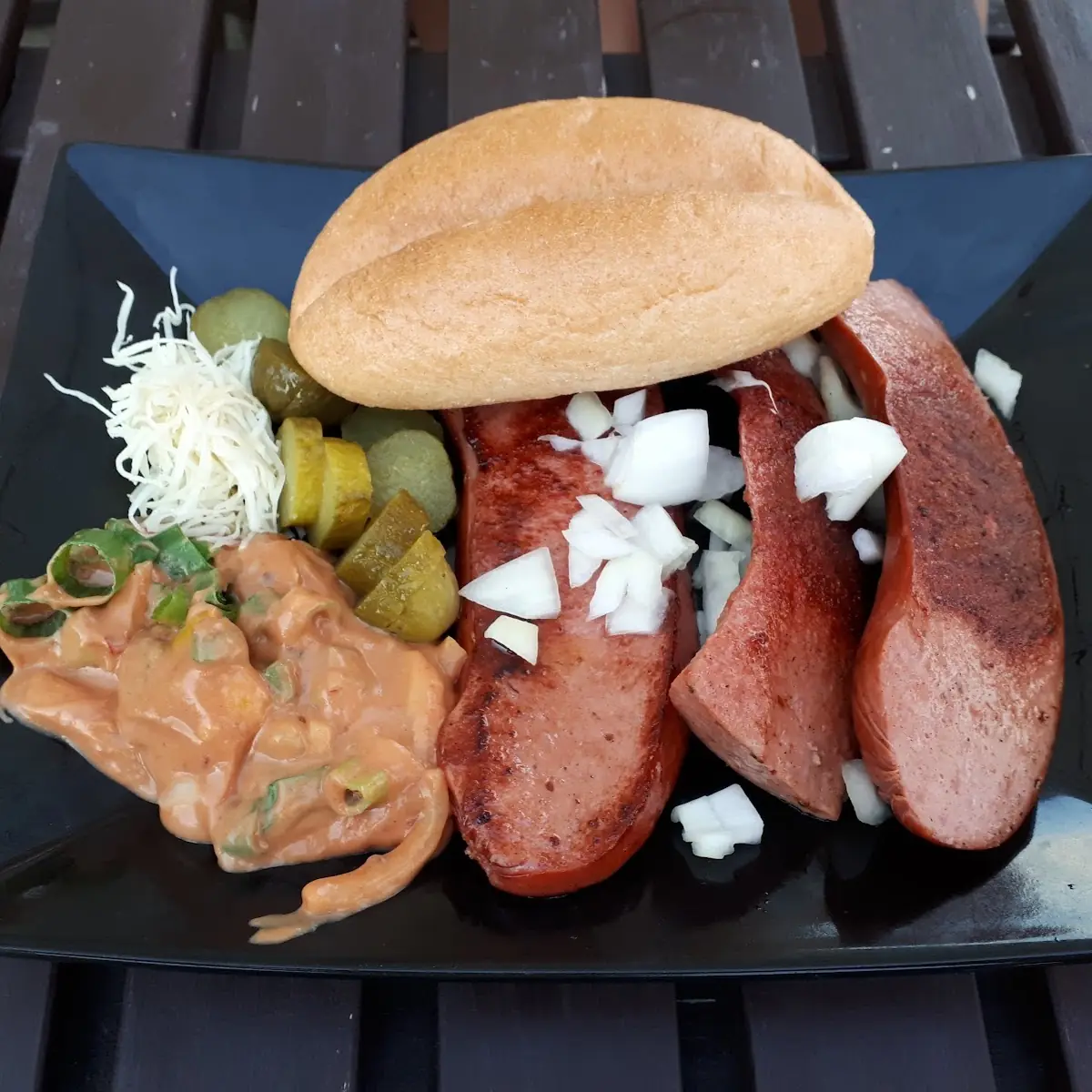 Gegrillte Braunschweiger Mit Ragout